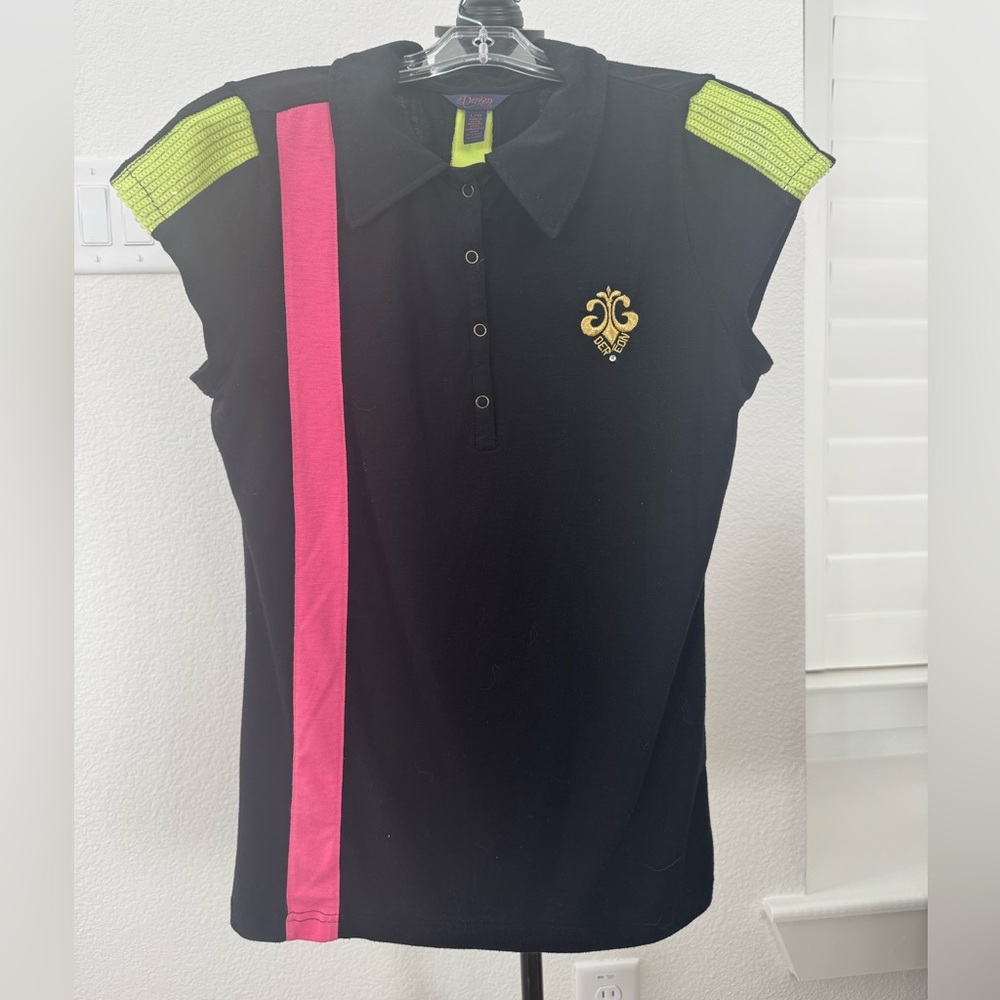 Dereon Black and Pink Women's Top